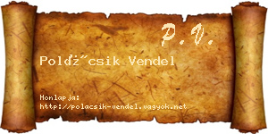 Polácsik Vendel névjegykártya